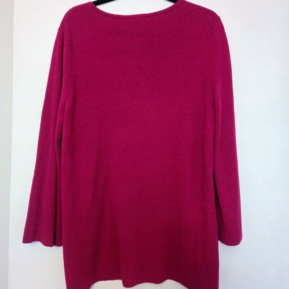 Chico's raspberry L/S sweater‎ Size 2/L - Picture 4 of 4